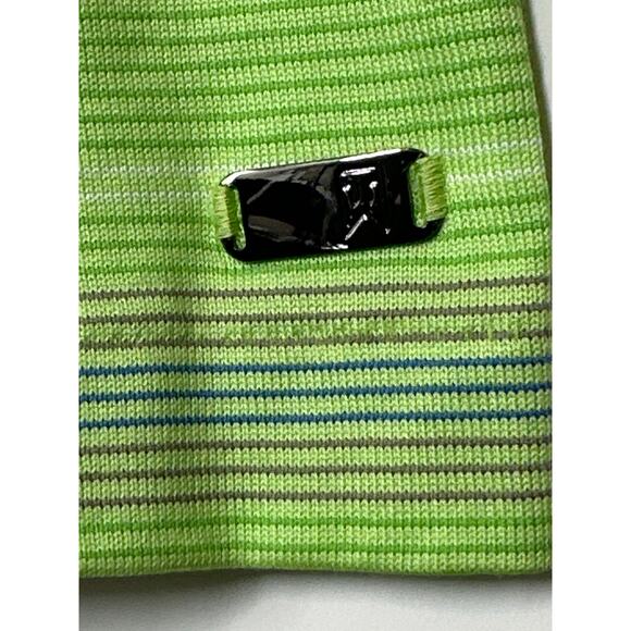 Nike Tiger Woods Collection Golf Polo Dri-Fit Stripes Lime Green Size L - Picture 5 of 11